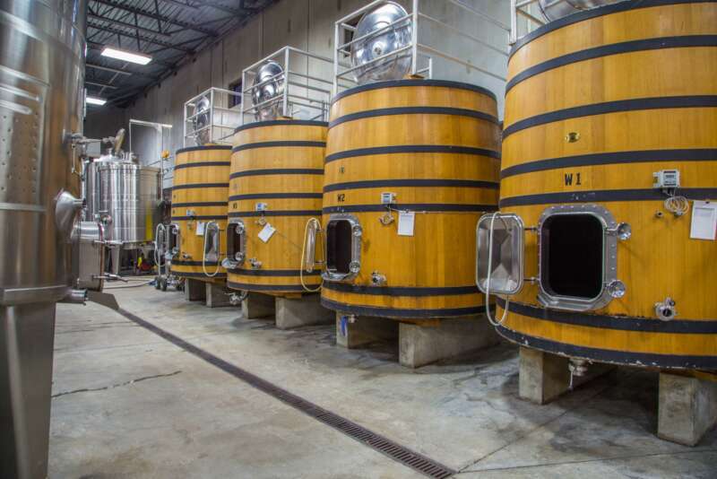 1,500 gallon upright wood fermenters for Pedestal
